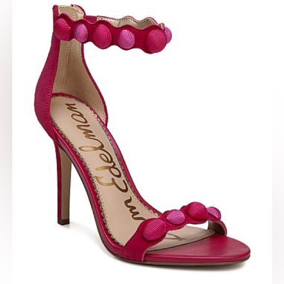 Sam Edelman Shoes - SAM EDELMAN Addison suede pink High-heel ankle strap sandal heel 9.5